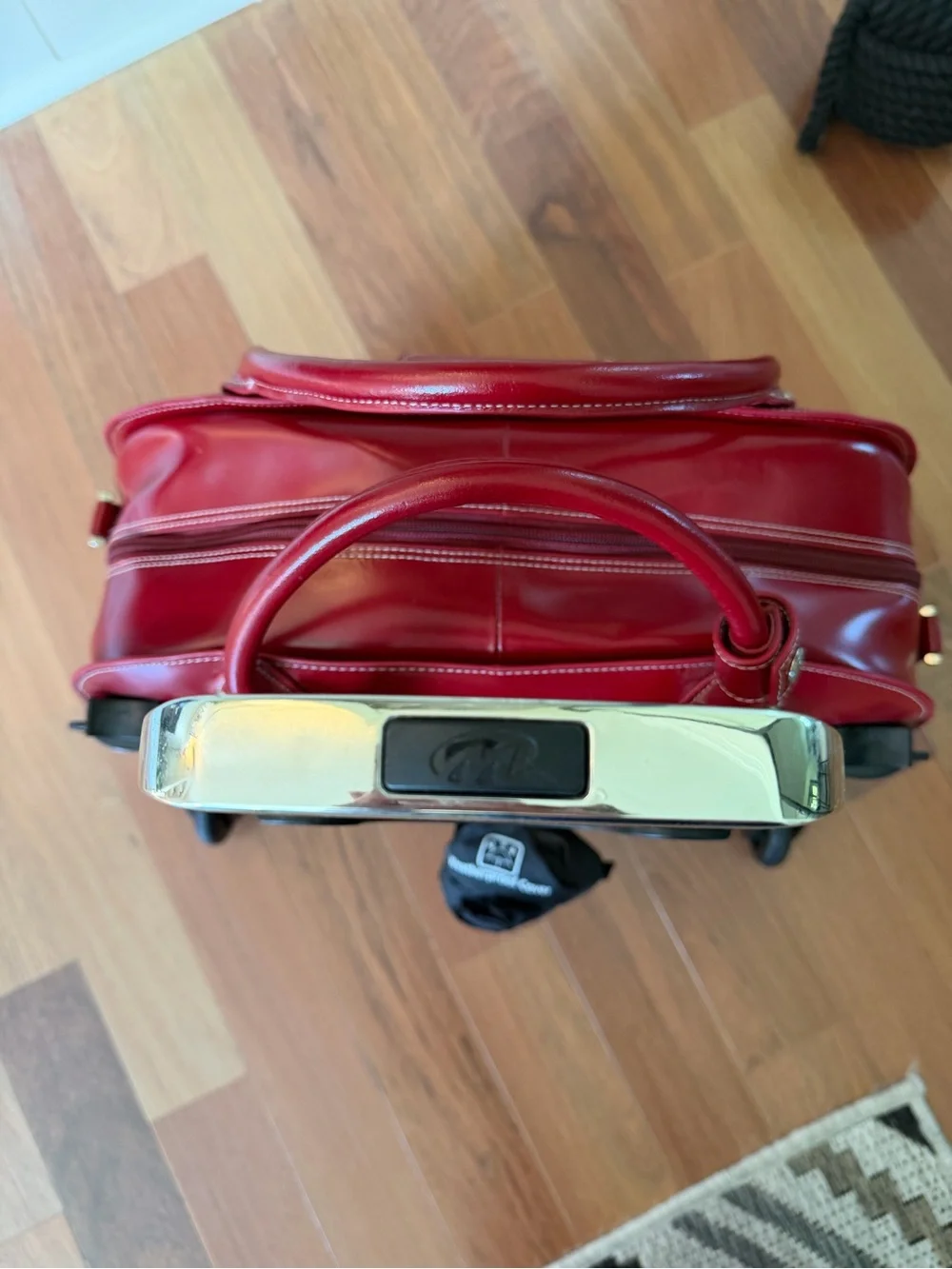 Mc Klein Roseville Red Leather detach able wheeled briefcase bag